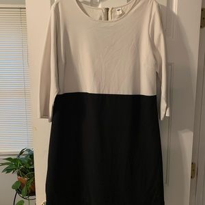 Black and white shift dress
